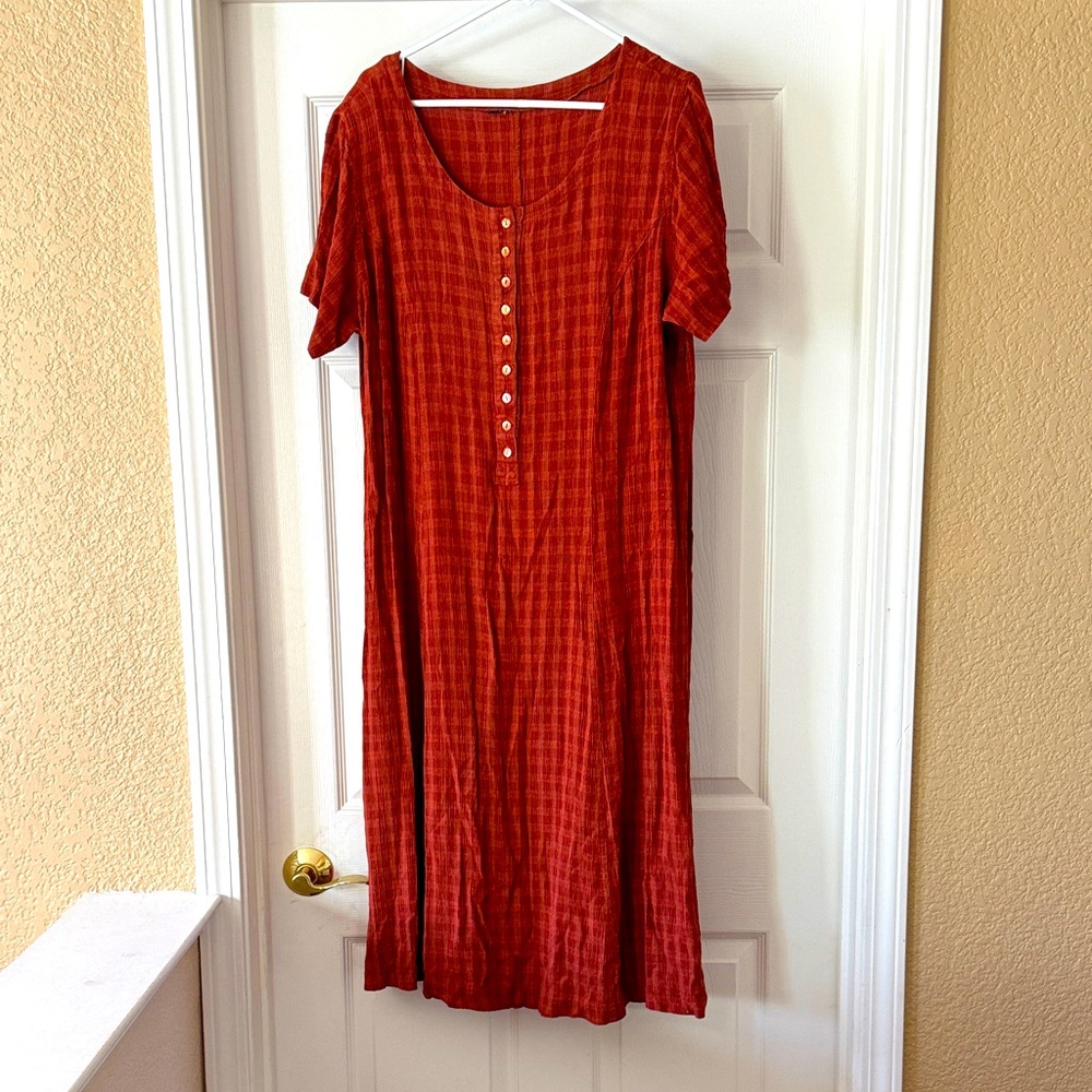 Women's Red Button-Down Dress